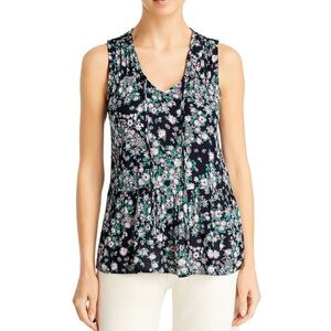🍀 Bila Floral Print Tie Neck Sleeveless Tunic